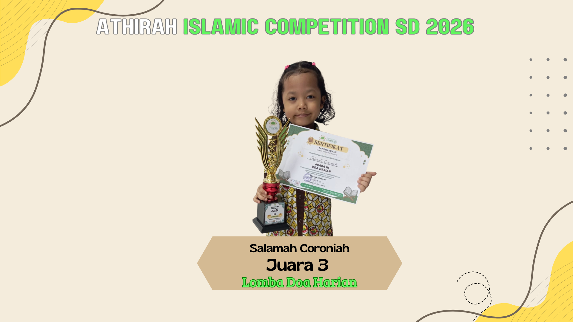 Juara 3 Lomba Lagu Anak Solo, Athirah Islamic Competition, SD Islam Athirah 2026